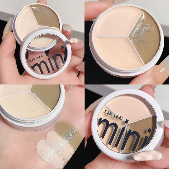 3-color Concealer Palette Moisturizing Cover Dark Circles And Acne Marks Natural Makeup Contouring Cream Shadow Cosmetics