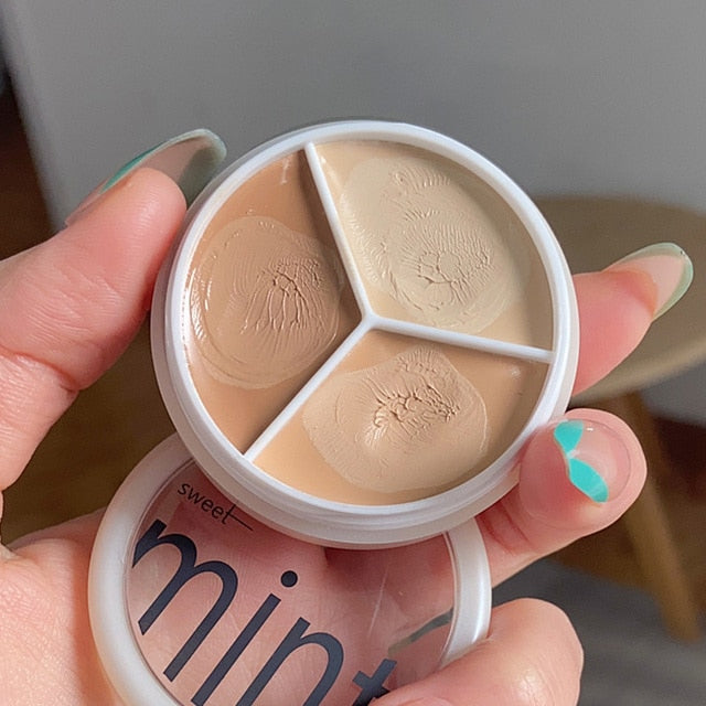 3-color Concealer Palette Moisturizing Cover Dark Circles And Acne Marks Natural Makeup Contouring Cream Shadow Cosmetics