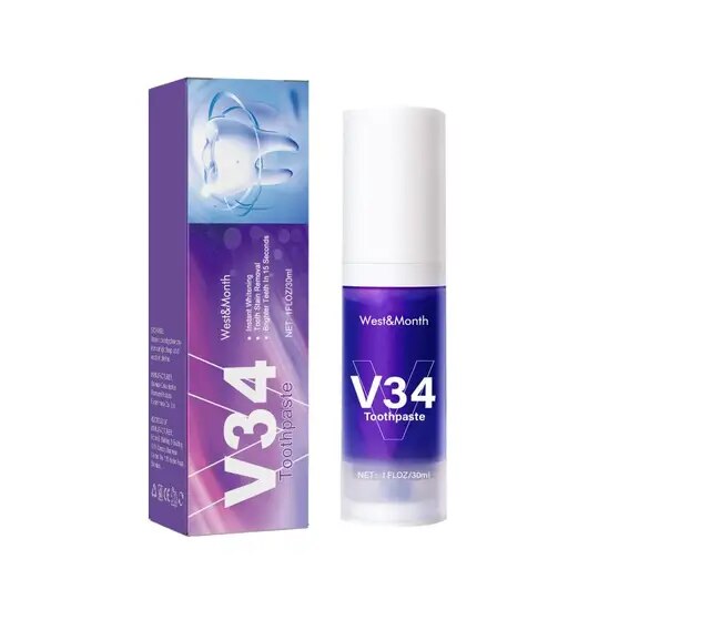 50ml Toothpaste Mousse V34 Teeth Cleaning Whitening Toothpaste Yellow Teeth Removing Tooth Stains Oral Cleaning Hygiene 2023