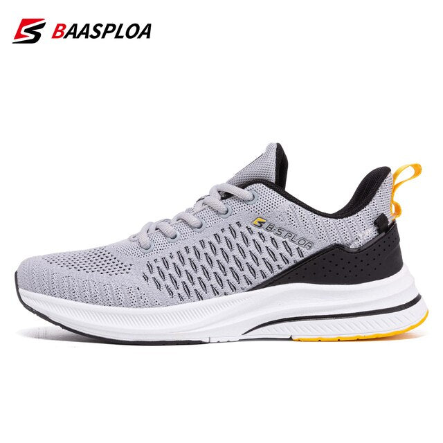 Baasploa 2022 Men Knit Casual Walking Shoes Breathable Trendy Sneakers Original Light Weight Shock Absorption Trail Running Shoe