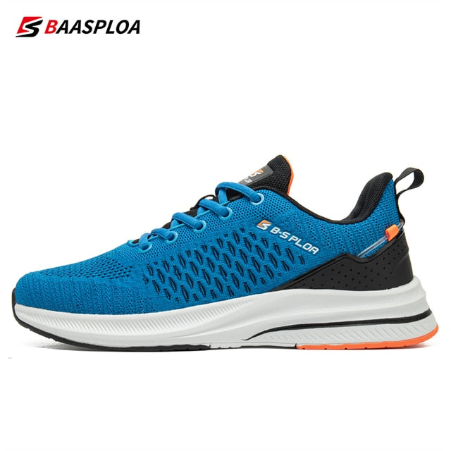 Baasploa 2022 Men Knit Casual Walking Shoes Breathable Trendy Sneakers Original Light Weight Shock Absorption Trail Running Shoe