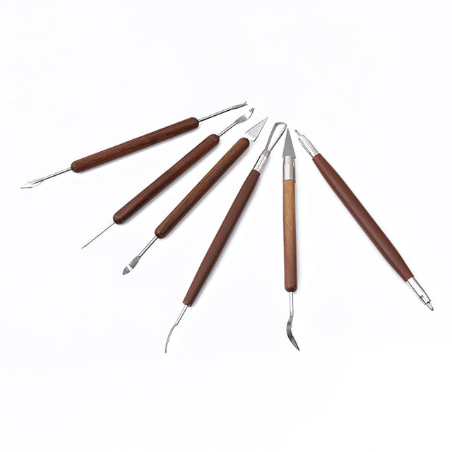 Beginner Clay Pottery Ceramic Sculpting Tools Pottery Woodwork Sculpting Tool Kit DIY Wood Clay Crafts Modeling Tools