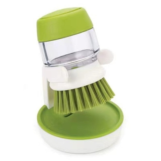 Dish Brush With Soap Dispenser Multi Use Soap Dispensing Scrub Brush For Household Universal Kitchen Dish Palm Brush With Tary