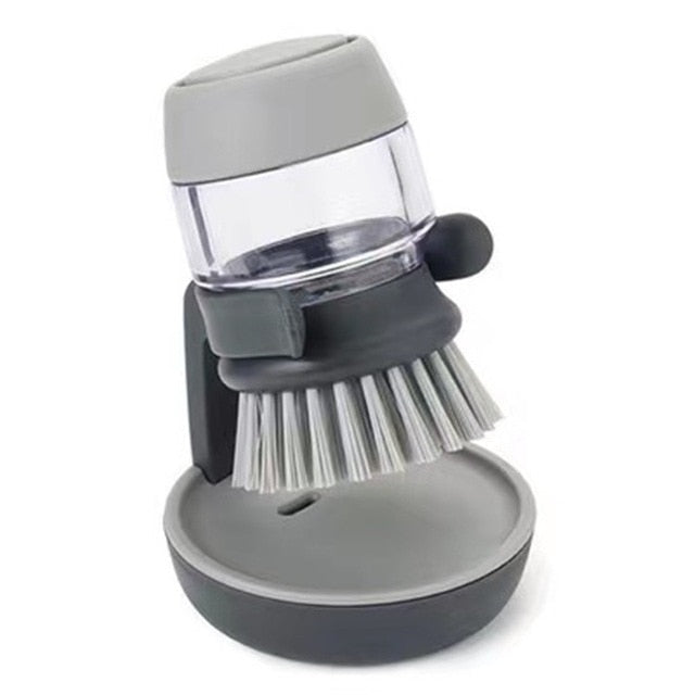 Dish Brush With Soap Dispenser Multi Use Soap Dispensing Scrub Brush For Household Universal Kitchen Dish Palm Brush With Tary