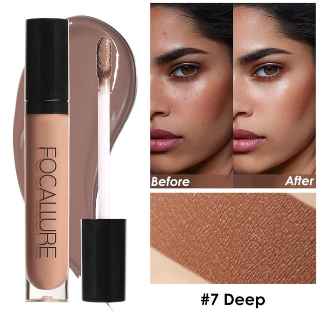 FOCALLURE 7 Colors Face Concealer Waterproof Full Coverage Long-lasting Moisturizing Smooth Liquid Foundation Makeup Cosmetics