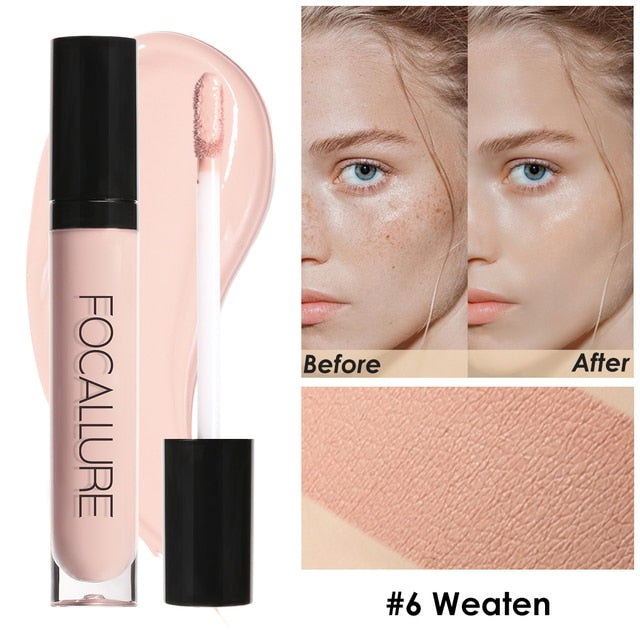 FOCALLURE 7 Colors Face Concealer Waterproof Full Coverage Long-lasting Moisturizing Smooth Liquid Foundation Makeup Cosmetics