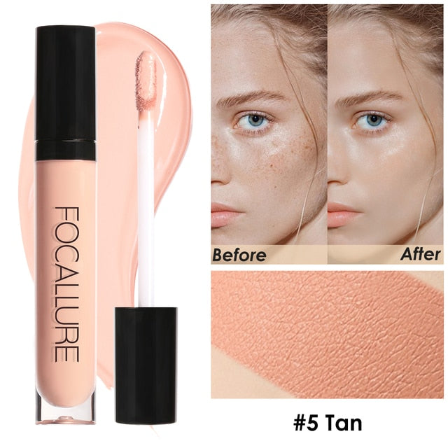 FOCALLURE 7 Colors Face Concealer Waterproof Full Coverage Long-lasting Moisturizing Smooth Liquid Foundation Makeup Cosmetics