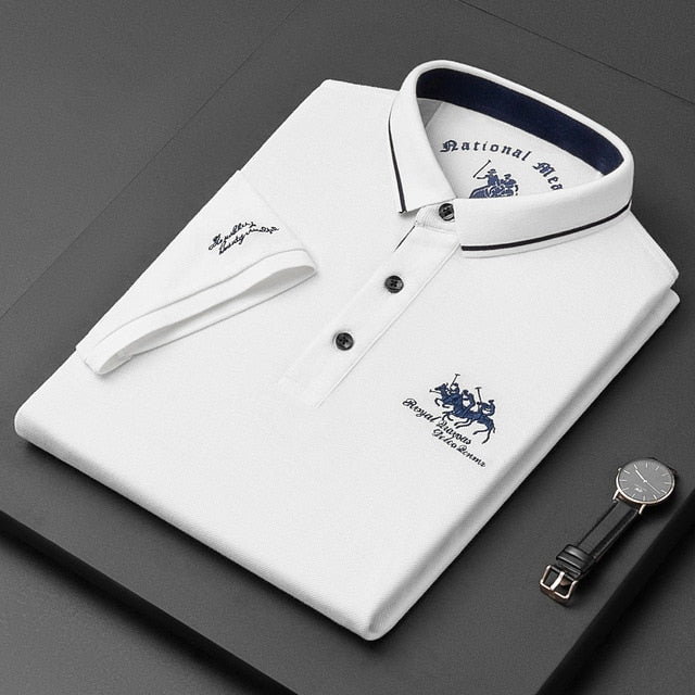 Fashion Men's Short Sleeve Polo Tshirt Man Embroidery POLO Tee Male Casual Collar T-Shirt