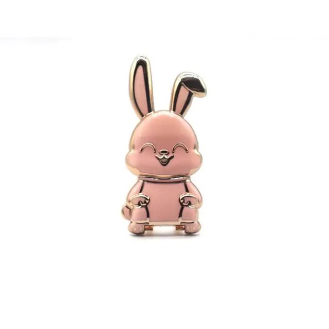 Finger Ring Holder For Phone Cute Rabbit Shape Mobile Phone Holders Universal Cell Phone Stands Foldable Finger Ring Newest
