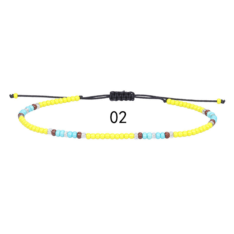 Amazon's best-selling colorful rice bead woven ankle bracelet, summer beach surfing foot accessories manufacturer in stock