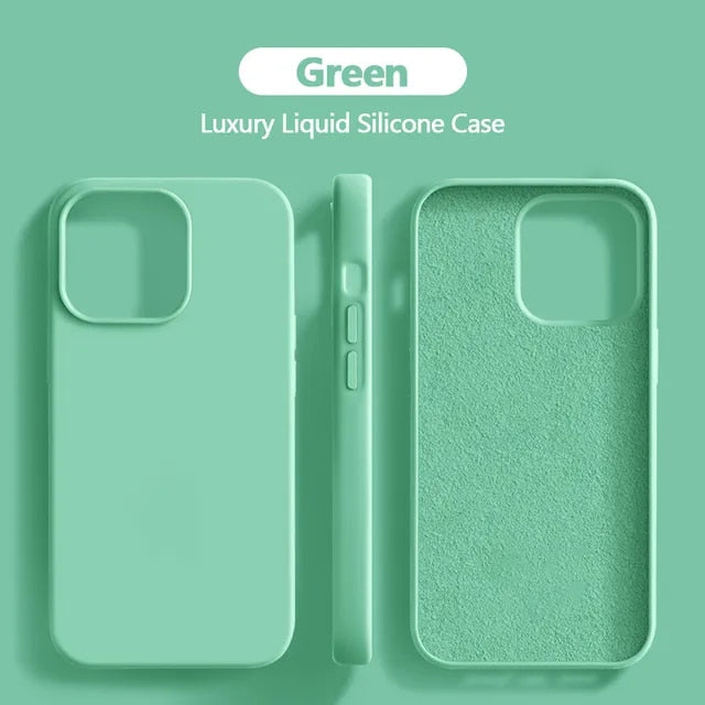 Original Liquid Silicone Case For iPhone 15 14 13 12 11 Pro Max Case For iPhone 13 12 mini X XR XS MAX 8 7 Plus Shockproof Cover