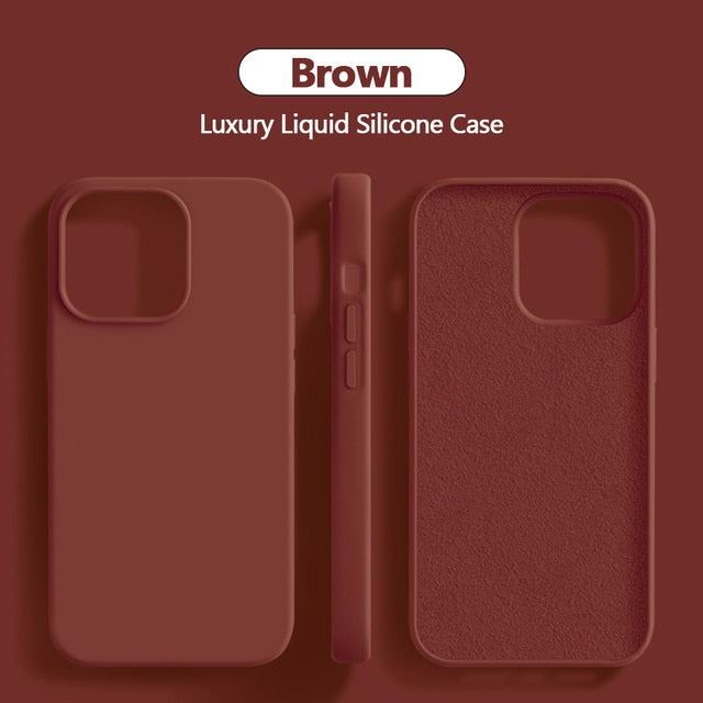 Original Liquid Silicone Case For iPhone 15 14 13 12 11 Pro Max Case For iPhone 13 12 mini X XR XS MAX 8 7 Plus Shockproof Cover