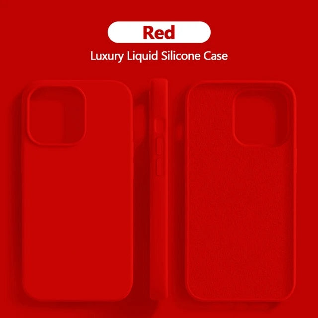 Original Liquid Silicone Case For iPhone 15 14 13 12 11 Pro Max Case For iPhone 13 12 mini X XR XS MAX 8 7 Plus Shockproof Cover