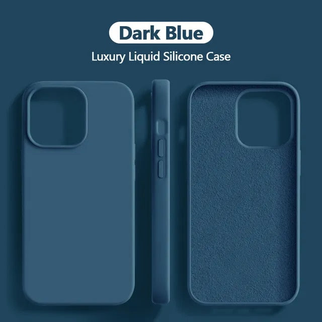 Original Liquid Silicone Case For iPhone 15 14 13 12 11 Pro Max Case For iPhone 13 12 mini X XR XS MAX 8 7 Plus Shockproof Cover