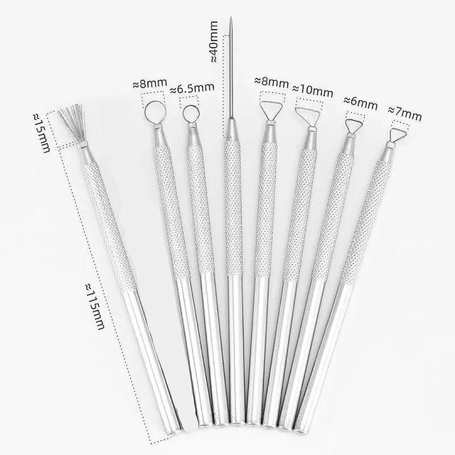 Pottery Sculpting Tools Set Ceramic Detail texture Shaping Blade Clay Modeling Stainless Steel Tool Kit Carving Hole Punch