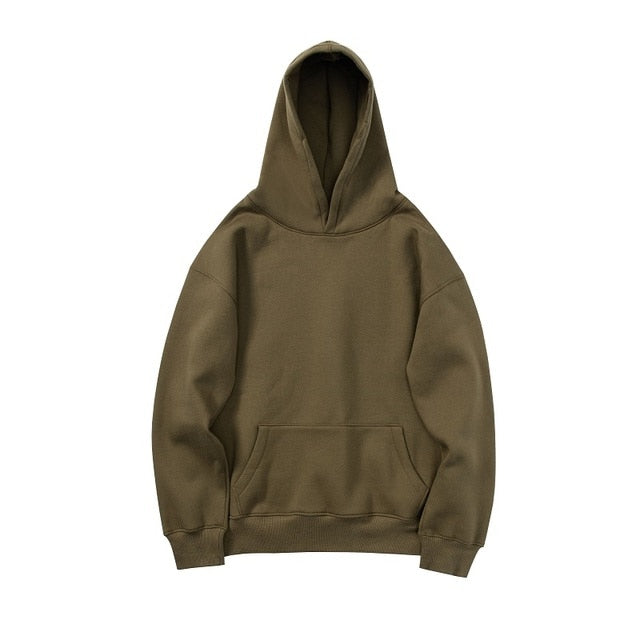 QoolXCWear Very good quality nice hip hop hoodies with fleece WARM winter mens kanye west hoodie sweatshirt swag solid pullover