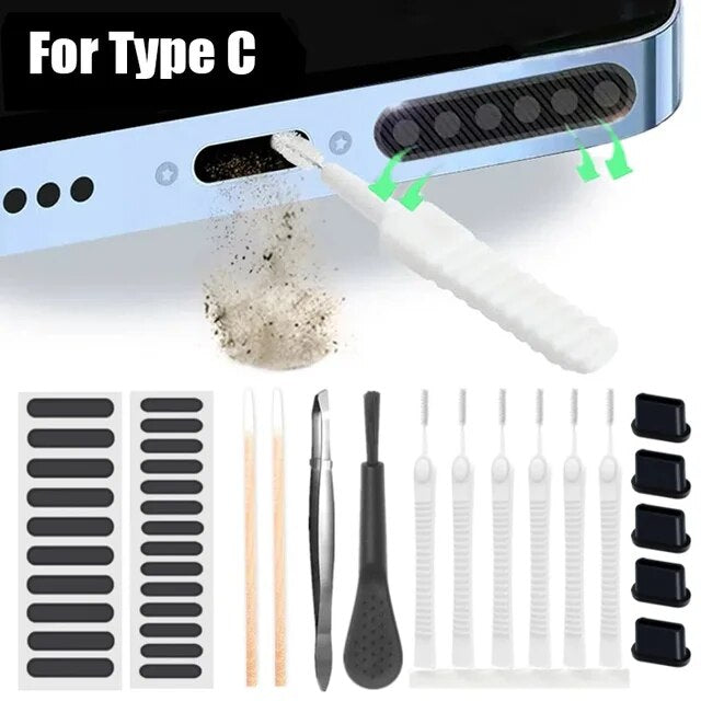 Universal Phone Speaker Port Dust Removal Cleaner Tool Kit Set For iPhone Samsung Xiaomi Universal Phones Dust Cleaning Brush