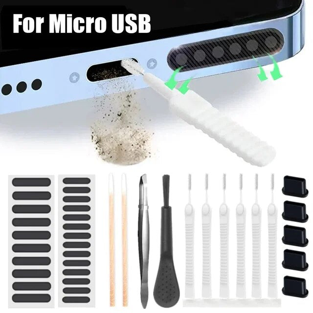Universal Phone Speaker Port Dust Removal Cleaner Tool Kit Set For iPhone Samsung Xiaomi Universal Phones Dust Cleaning Brush