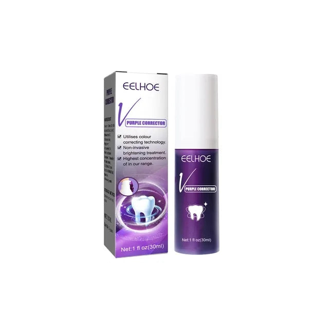 V34 Whitening Fresh Breath Brightening Purple Toothpaste Remove Stain Reduce Yellowing Care For Teeth Gums Oral 30ml Hot Selling