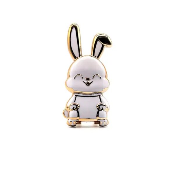 Finger Ring Holder For Phone Cute Rabbit Shape Mobile Phone Holders Universal Cell Phone Stands Foldable Finger Ring Newest