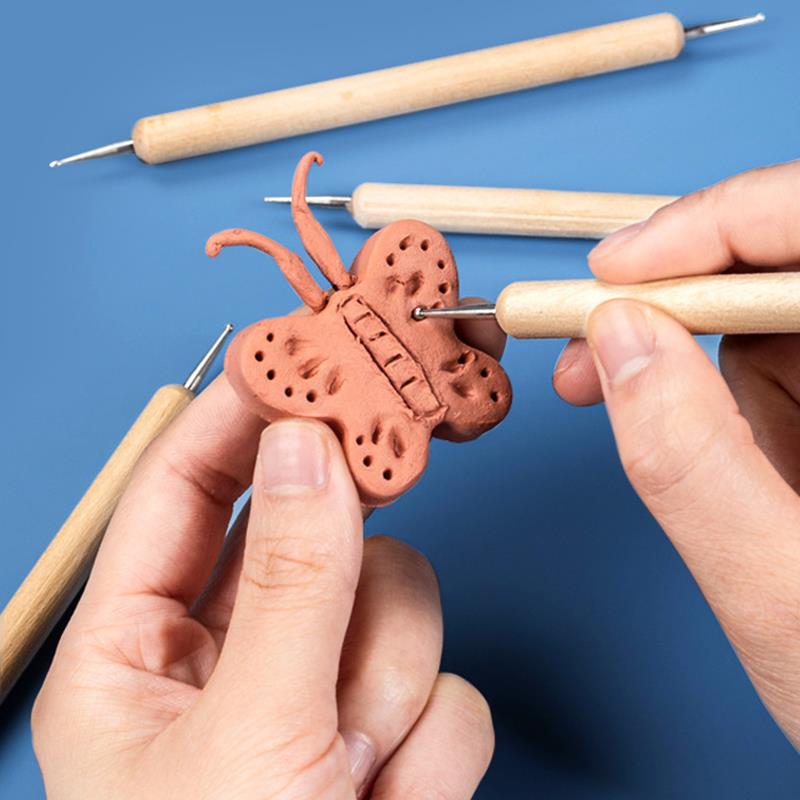 Pottery Sculpting Tools Set Ceramic Detail texture Shaping Blade Clay Modeling Stainless Steel Tool Kit Carving Hole Punch