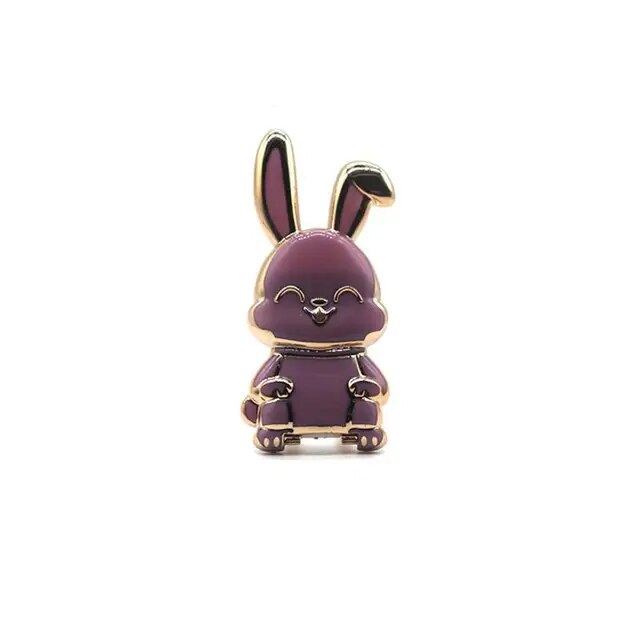 Finger Ring Holder For Phone Cute Rabbit Shape Mobile Phone Holders Universal Cell Phone Stands Foldable Finger Ring Newest