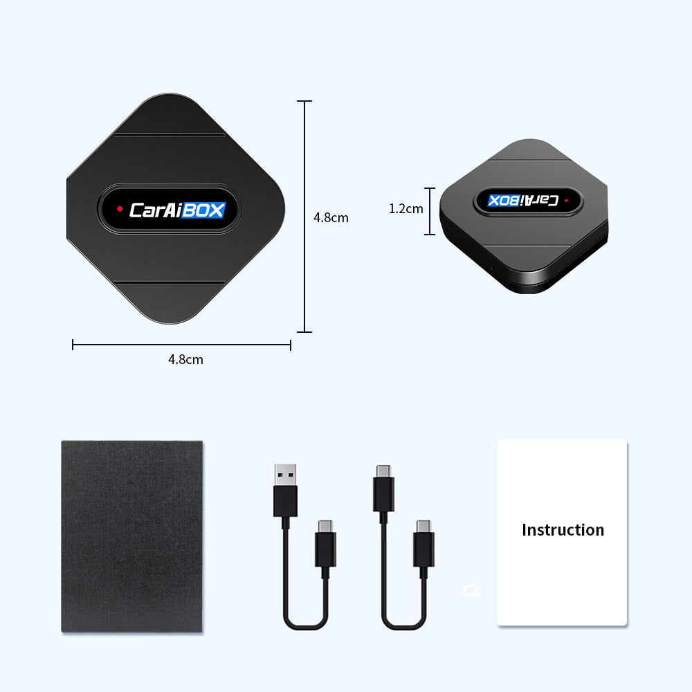 CARVIEW Carplay AI Box Car OEM Wired CarPlay to Wireless CarPlay Linux System Fast Connect Smart Mini AI Box USB Plug and Play