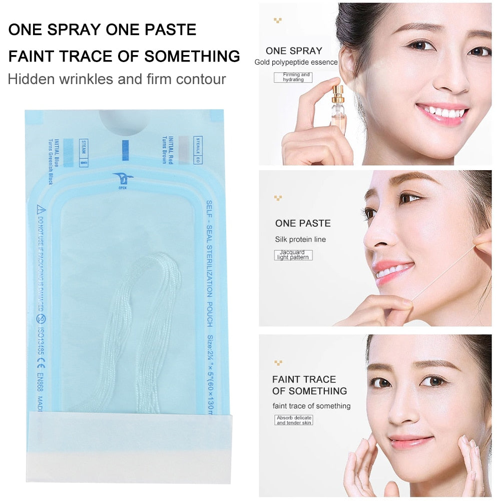 7200-12PCS Absorbent Collagen Threads No Needle Gold Protein Line Anti Aging Women Collagen Face Filler Protein Thread Skin Care