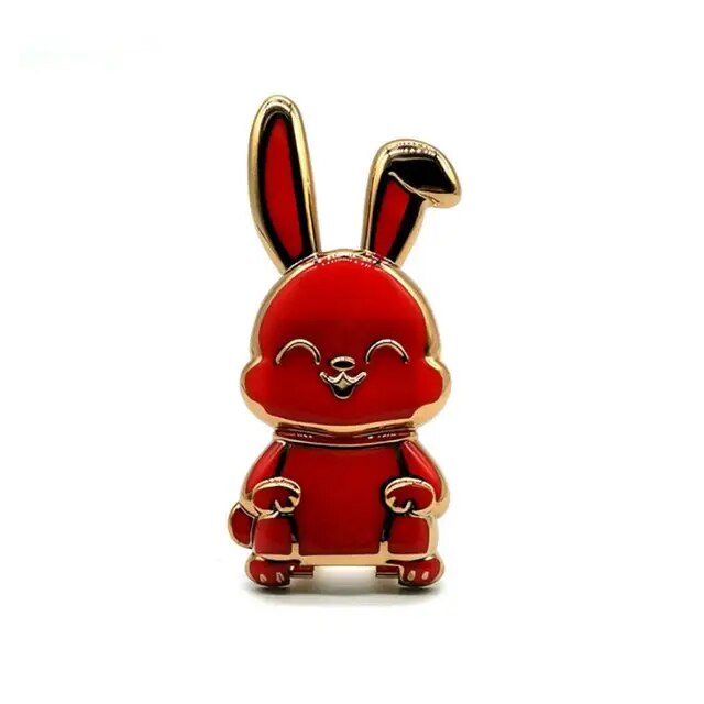 Finger Ring Holder For Phone Cute Rabbit Shape Mobile Phone Holders Universal Cell Phone Stands Foldable Finger Ring Newest