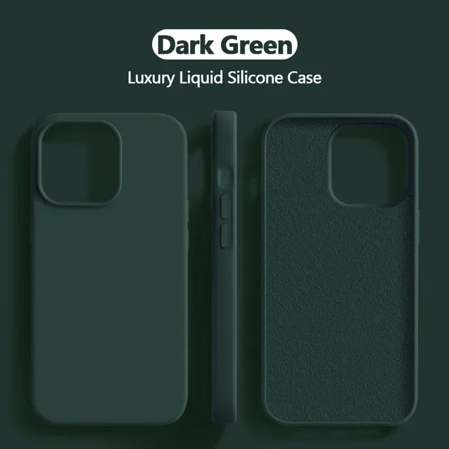 Original Liquid Silicone Case For iPhone 15 14 13 12 11 Pro Max Case For iPhone 13 12 mini X XR XS MAX 8 7 Plus Shockproof Cover