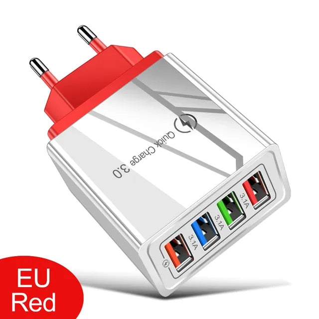 For iPhone 14 USB Charger Quick Charge 3.0 For Samsung Xiaomi mi Tablets Mobile Phone Charger Adapter EU/US Plug Fast Charging