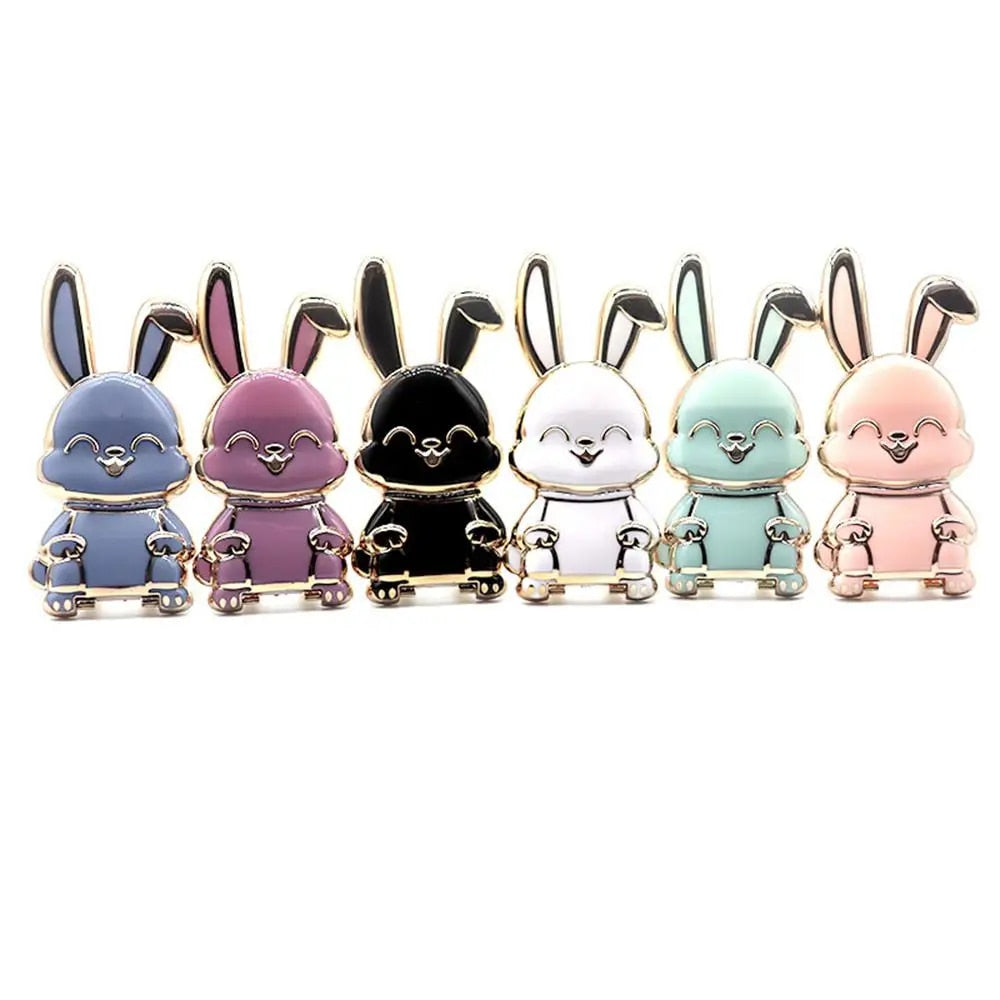 Finger Ring Holder For Phone Cute Rabbit Shape Mobile Phone Holders Universal Cell Phone Stands Foldable Finger Ring Newest