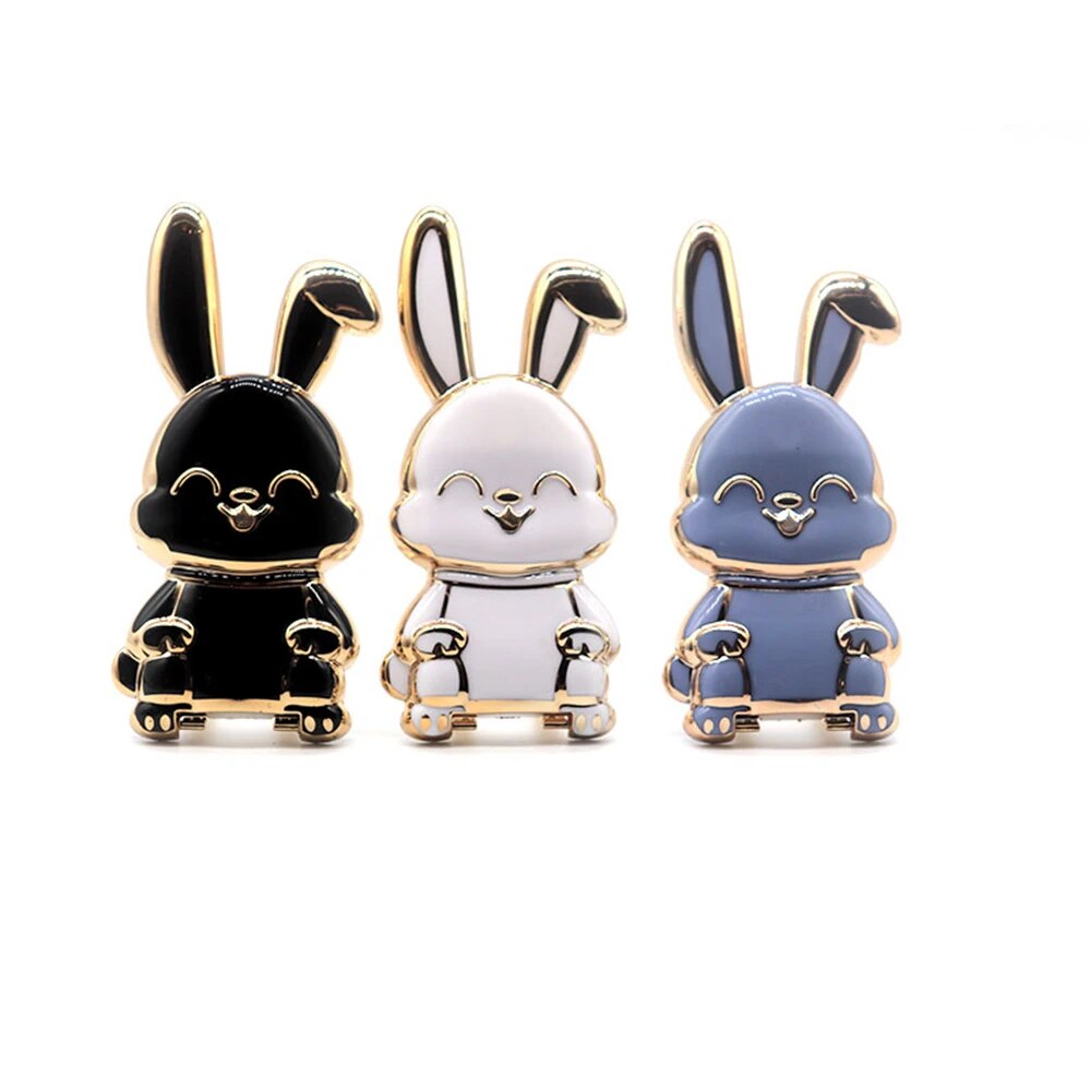 Finger Ring Holder For Phone Cute Rabbit Shape Mobile Phone Holders Universal Cell Phone Stands Foldable Finger Ring Newest