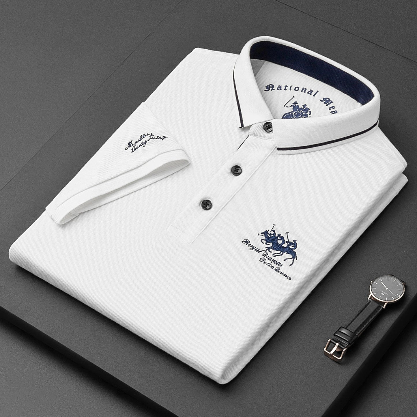 Fashion Men's Short Sleeve Polo Tshirt Man Embroidery POLO Tee Male Casual Collar T-Shirt