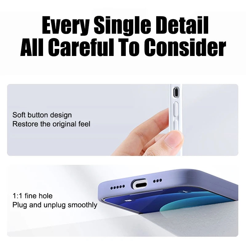 Original Liquid Silicone Case For iPhone 15 14 13 12 11 Pro Max Case For iPhone 13 12 mini X XR XS MAX 8 7 Plus Shockproof Cover