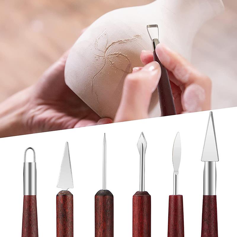 Pottery Sculpting Tools Set Ceramic Detail texture Shaping Blade Clay Modeling Stainless Steel Tool Kit Carving Hole Punch