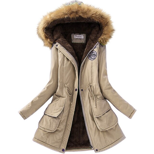 SheBlingBling Autumn Warm Winter Jacket Women Women's Fur Collar Coats Jackets for Lady Long Slim Down Parka Hoodies Parkas