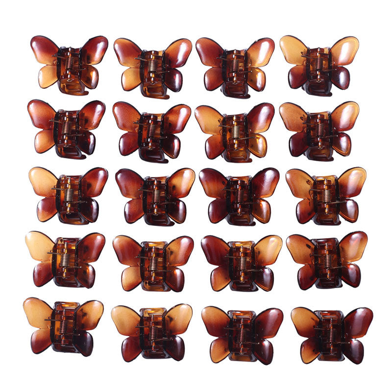 12pcs Butterfly Hair Clips Hair Clamp Crab Claw Jaw Small Children Hairpins Women Girls Hair Accessories Brown Plastic Barrettes