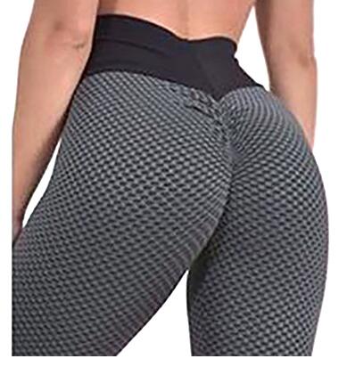 CHRLEISURE Knitting Peach Hip Women's Fitness Leggings Sexy Mesh Casual High Waist Leggings Stitching Fashion Push Up Legins