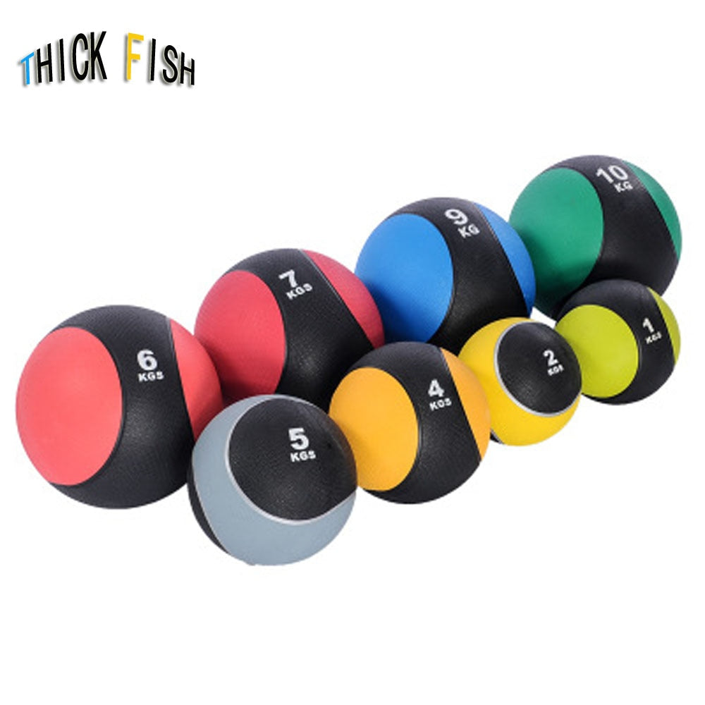 Rubber medicine ball gravity ball fitness solid ball exercise and abdomen rehabilitation