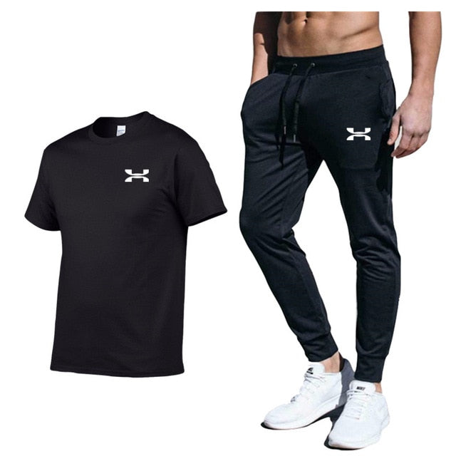 Men New Fashion Two Pieces Sets High Quality Sportswear