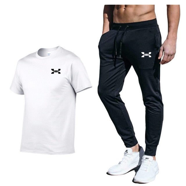 Men New Fashion Two Pieces Sets High Quality Sportswear