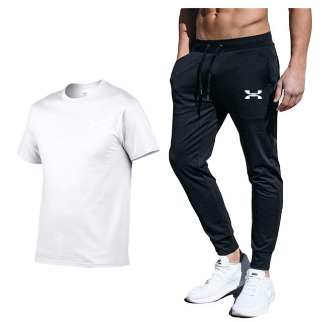 Men New Fashion Two Pieces Sets High Quality Sportswear