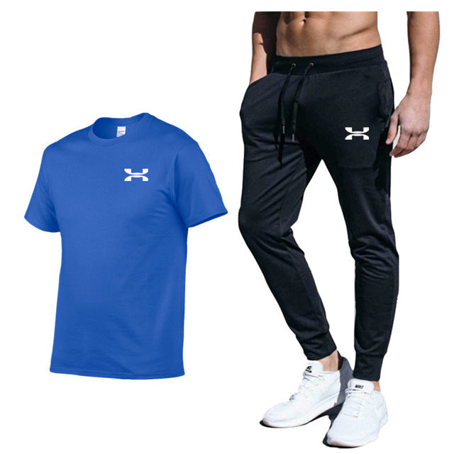 Men New Fashion Two Pieces Sets High Quality Sportswear