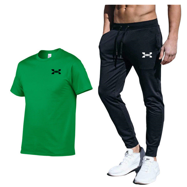 Men New Fashion Two Pieces Sets High Quality Sportswear