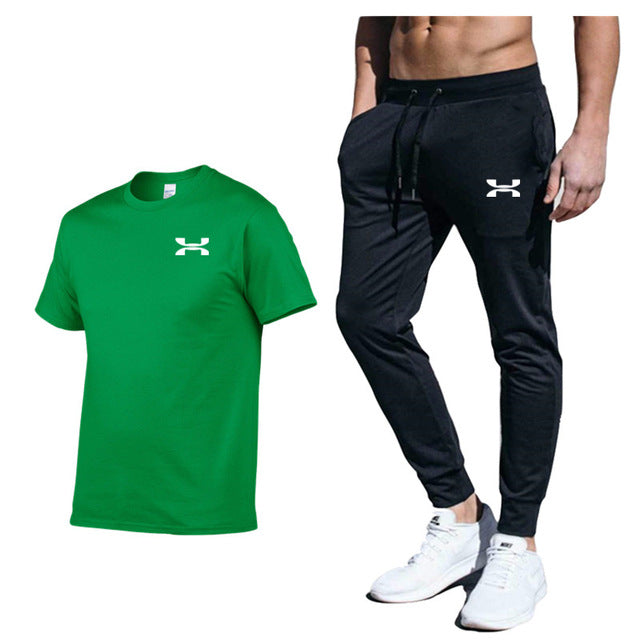 Men New Fashion Two Pieces Sets High Quality Sportswear