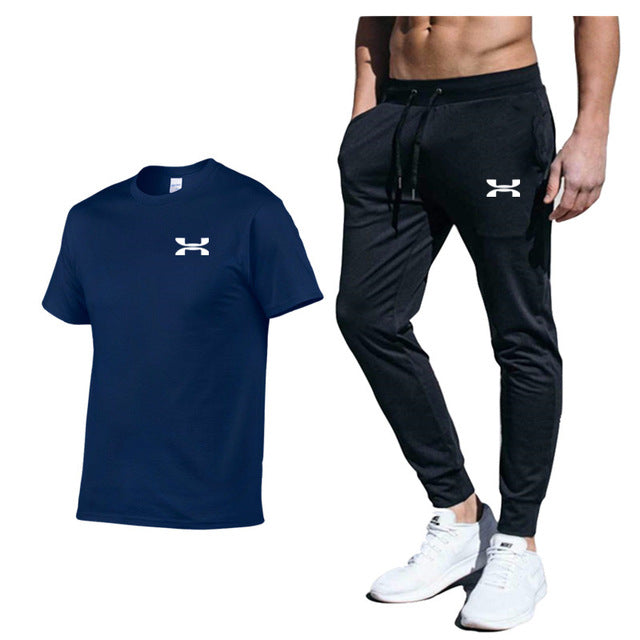 Men New Fashion Two Pieces Sets High Quality Sportswear