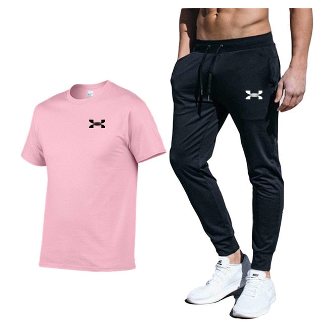 Men New Fashion Two Pieces Sets High Quality Sportswear