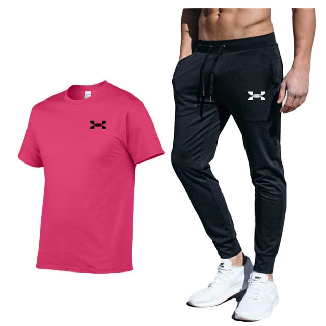 Men New Fashion Two Pieces Sets High Quality Sportswear