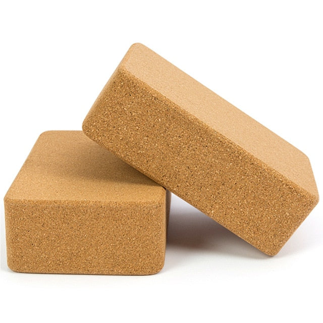 Yoga Block Cork Sport Home Gym Exercise Wood